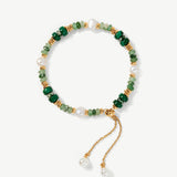 Malachite and Pearl Green Beaded Bracelet - MaiaMina