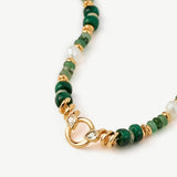 Gemstone Beaded Snake Pendant Necklace – 18K Gold Vermeil Jewelry | MaiaMina