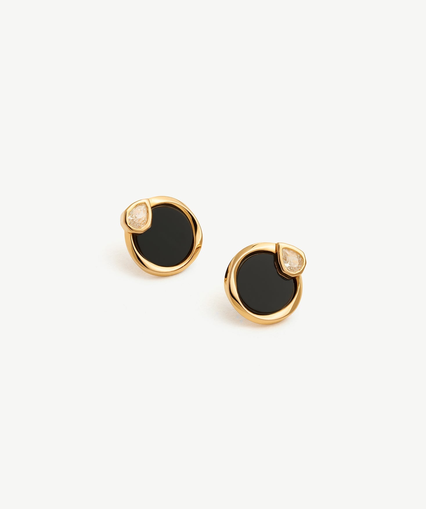 Black Onyx Snake Stud Earrings - 18K Gold Plated Jewelry | MaiaMina