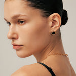 Black Onyx Snake Stud Earrings - 18K Gold Plated Jewelry | MaiaMina