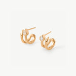18K Gold Plated Snake Hoop Earrings with Pave Diamonds – Symbol of Rebirth & Strength | MaiaMina
