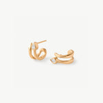 18K Gold Plated Snake Hoop Earrings with Pave Diamonds – Symbol of Rebirth & Strength | MaiaMina