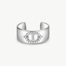 925 Sterling Silver Mariner Adjustable Band Ring with Pave Diamonds – Genderless Nautical Design | MaiaMina