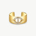 18K Gold Plated Mariner Adjustable Band Ring with Pave Diamonds – Genderless Nautical Design | MaiaMina