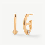 18K Gold Plated Mariner Hoop Earrings with Pave Diamonds – Contemporary Nautical Jewelry | MaiaMina