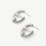 925 Sterling Silver Mariner Hoop Earrings with Pave Diamonds – Contemporary Nautical Jewelry | MaiaMina