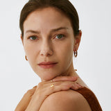 18K Gold Plated Mariner Hoop Earrings with Pave Diamonds – Contemporary Nautical Jewelry | MaiaMina