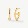 18K Gold Plated Mariner Hoop Earrings with Pave Diamonds – Contemporary Nautical Jewelry | MaiaMina