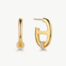 18K Gold Plated Mariner Hoop Earrings with Pave Diamonds – Contemporary Nautical Jewelry | MaiaMina