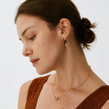 18K Gold Plated Mariner Hoop Earrings with Pave Diamonds – Contemporary Nautical Jewelry | MaiaMina