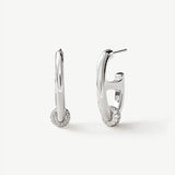 925 Sterling Silver Mariner Hoop Earrings with Pave Diamonds – Contemporary Nautical Jewelry | MaiaMina