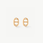 18K Gold Plated Mariner Stud Earrings – Elegant Nautical Design | MaiaMina