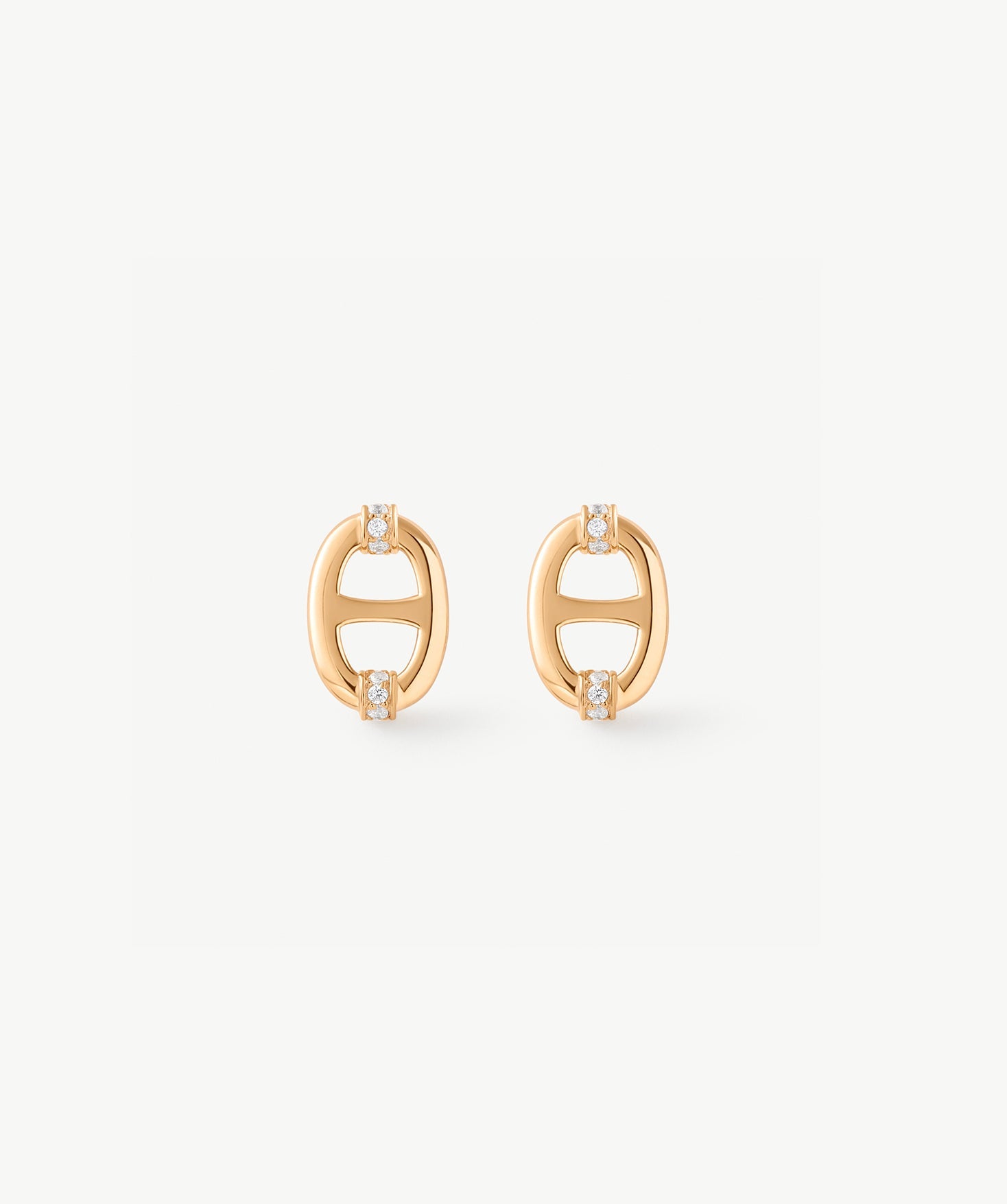 18K Gold Plated Mariner Stud Earrings – Elegant Nautical Design | MaiaMina