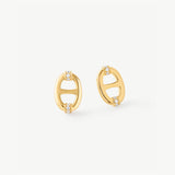 18K Gold Plated Mariner Stud Earrings – Elegant Nautical Design | MaiaMina