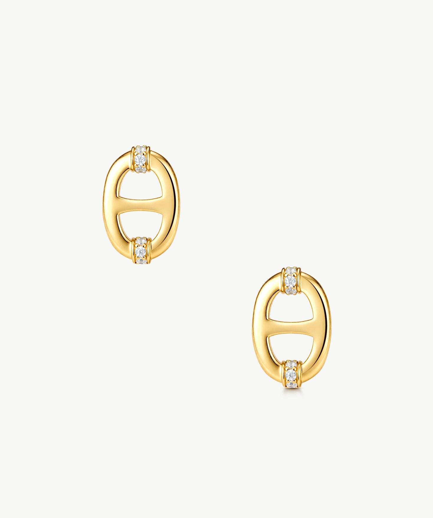 18K Gold Plated Mariner Stud Earrings – Elegant Nautical Design | MaiaMina