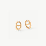 18K Gold Plated Mariner Stud Earrings – Elegant Nautical Design | MaiaMina