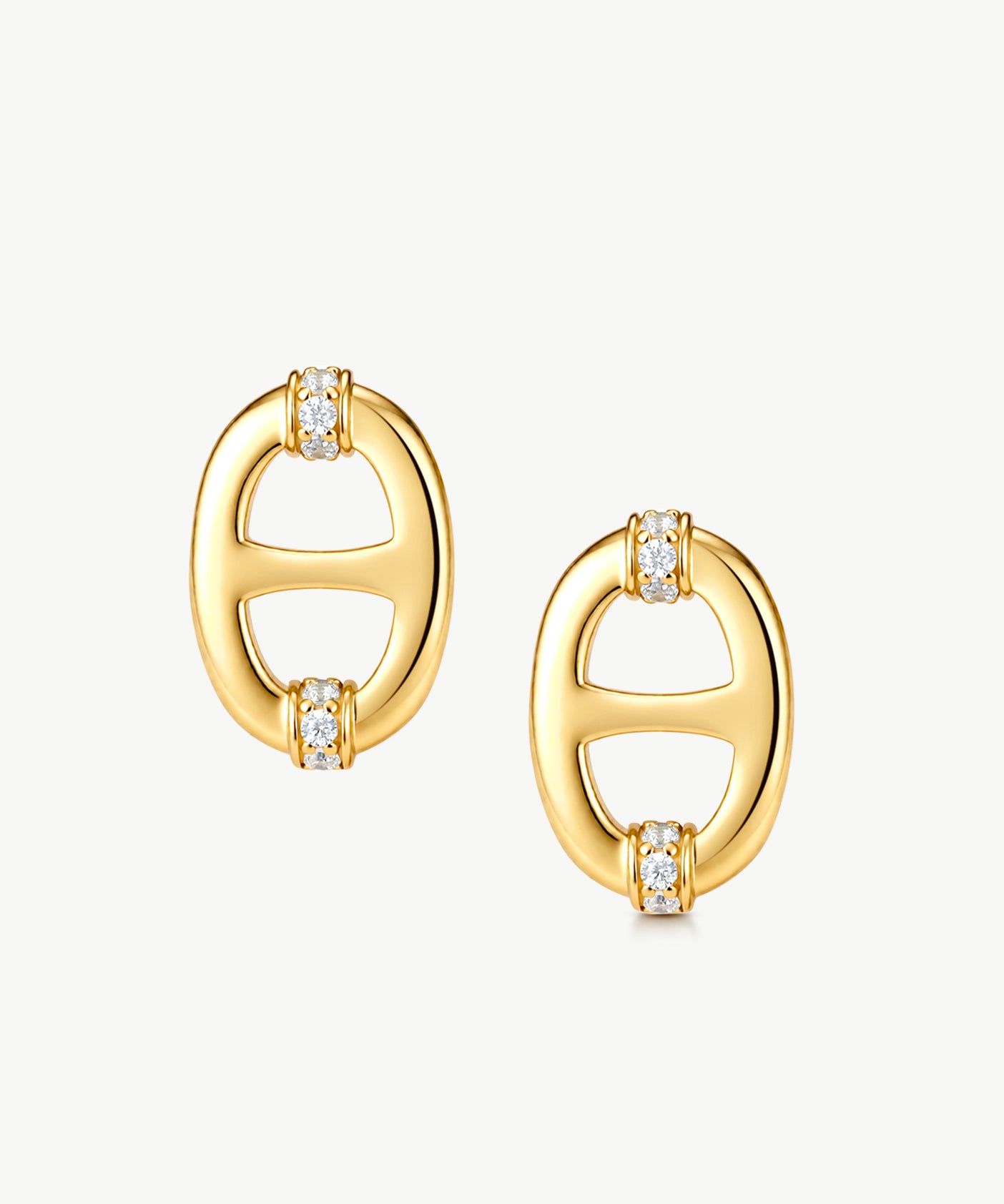 18K Gold Plated Mariner Stud Earrings – Elegant Nautical Design | MaiaMina