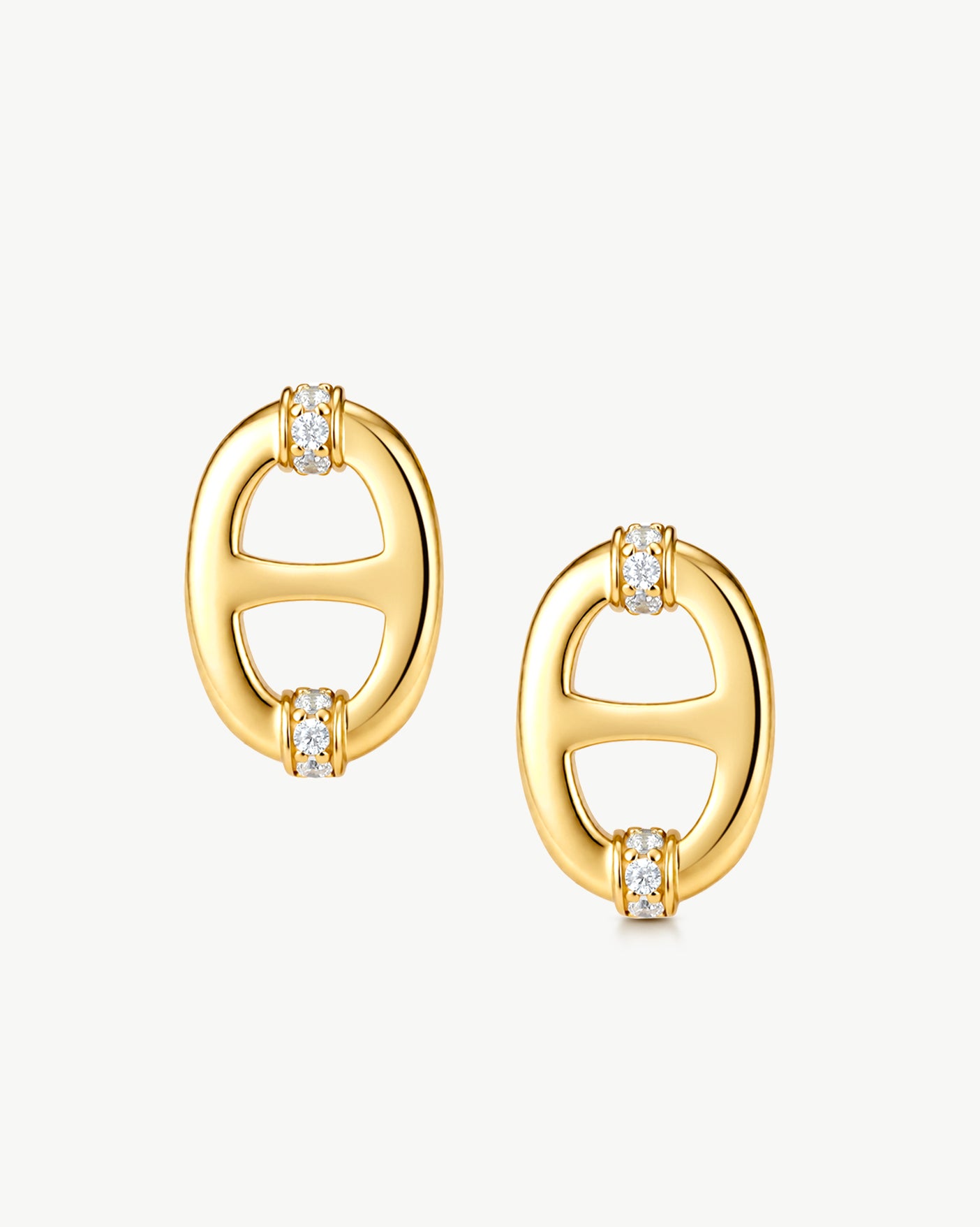18K Gold Plated Mariner Stud Earrings – Elegant Nautical Design | MaiaMina