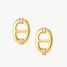 18K Gold Plated Mariner Stud Earrings – Elegant Nautical Design | MaiaMina