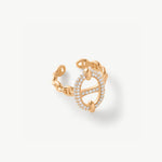 18K Gold Plated Pave Mariner Chain Adjustable Ring – Symbol of Strength & Courage | MaiaMina
