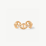 18K Gold Plated Pave Mariner Chain Adjustable Ring with Diamonds – Elegant Nautical Jewelry | MaiaMina
