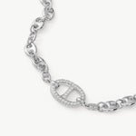 Silver Pave Mariner Chain Bracelet – Rhodium-Plated | MaiaMina