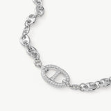 Silver Pave Mariner Chain Bracelet – Rhodium-Plated | MaiaMina