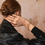 Gold Mariner Chain Bracelet with Pavé Link – 18ct Gold Plated Jewelry | MaiaMina