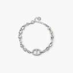 Silver Pave Mariner Chain Bracelet – Rhodium-Plated | MaiaMina