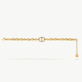 Gold Mariner Chain Bracelet with Pavé Link – 18ct Gold Plated Jewelry | MaiaMina