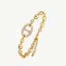 Gold Mariner Chain Bracelet with Pavé Link – 18ct Gold Plated Jewelry | MaiaMina