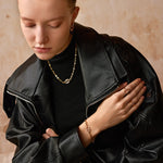 Gold Mariner Chain Bracelet with Pavé Link – 18ct Gold Plated Jewelry | MaiaMina