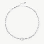 Pavé Mariner Chain Necklace in Silver | Classic Collection – MaiaMina