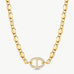 Gold Mariner Chain Necklace with Pavé Link – 18ct Gold Plated Jewelry | MaiaMina