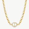 Gold Mariner Chain Necklace with Pavé Link – 18ct Gold Plated Jewelry | MaiaMina