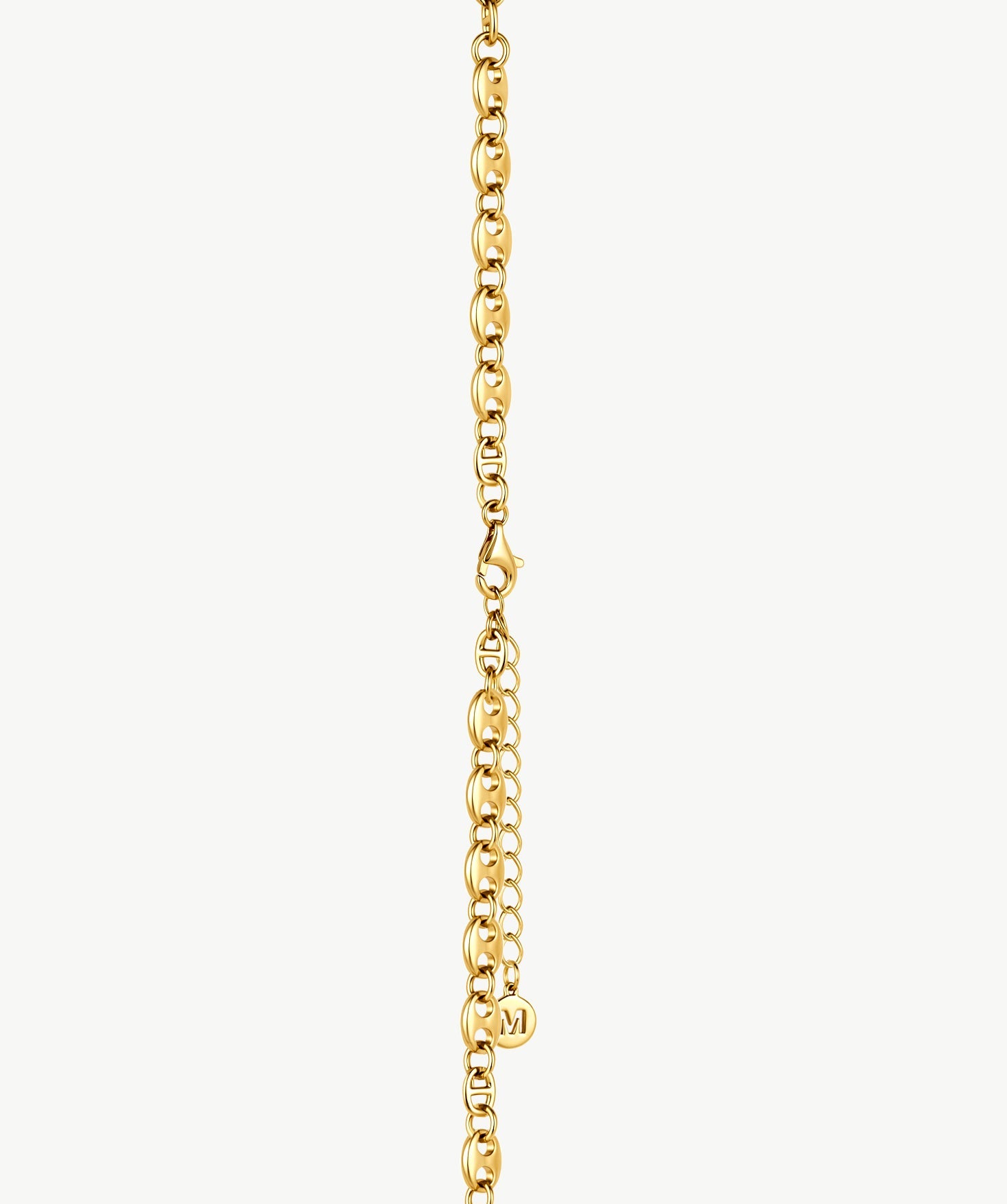 Gold Mariner Chain Necklace with Pavé Link – 18ct Gold Plated Jewelry | MaiaMina
