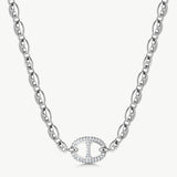 Pavé Mariner Chain Necklace in Silver | Classic Collection – MaiaMina