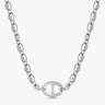Pavé Mariner Chain Necklace in Silver | Classic Collection – MaiaMina