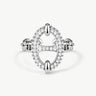 925 Sterling Silver Pave Mariner Chain Adjustable Ring – Symbol of Strength & Courage | MaiaMina
