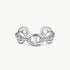 MaiaMina Open Ring Mariner Link CZ Ring Rhodium Plated Sterling Silver Adjustable Vero Collection