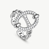 925 Sterling Silver Pave Mariner Chain Adjustable Ring – Symbol of Strength & Courage | MaiaMina
