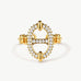 18K Gold Plated Pave Mariner Chain Adjustable Ring – Symbol of Strength & Courage | MaiaMina