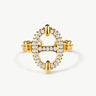 18K Gold Plated Pave Mariner Chain Adjustable Ring – Symbol of Strength & Courage | MaiaMina