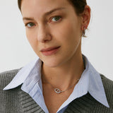 925 Sterling Silver Pave Mariner Interlocking Pendant Necklace – Elegant Geometric Jewelry | MaiaMina