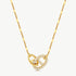 18K Gold Plated Pave Mariner Interlocking Pendant Necklace – Elegant Geometric Jewelry | MaiaMina