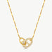 18K Gold Plated Pave Mariner Interlocking Pendant Necklace – Elegant Geometric Jewelry | MaiaMina