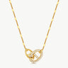18K Gold Plated Pave Mariner Interlocking Pendant Necklace – Elegant Geometric Jewelry | MaiaMina