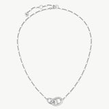 925 Sterling Silver Pave Mariner Interlocking Pendant Necklace – Elegant Geometric Jewelry | MaiaMina
