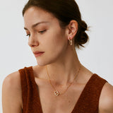 18K Gold Plated Pave Mariner Interlocking Pendant Necklace – Elegant Geometric Jewelry | MaiaMina