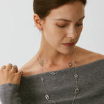 Silver Plated Mariner Chain Layered Necklace – 120cm Long | MaiaMina
